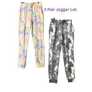 Love Fire‎ 2 Pair Lot of  Joggers Juniors Womens M Tie-Dye Casual Lounge Wear